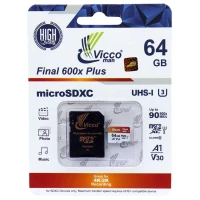 رم میکرو 64 گیگ ویکومن Vicco Final 600x Plus U3 A1 90MB/s + خشاب