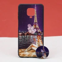 قاب طرحدار + پاپ سوکت Xiaomi Redmi Note 9 Pro کد2 سری B