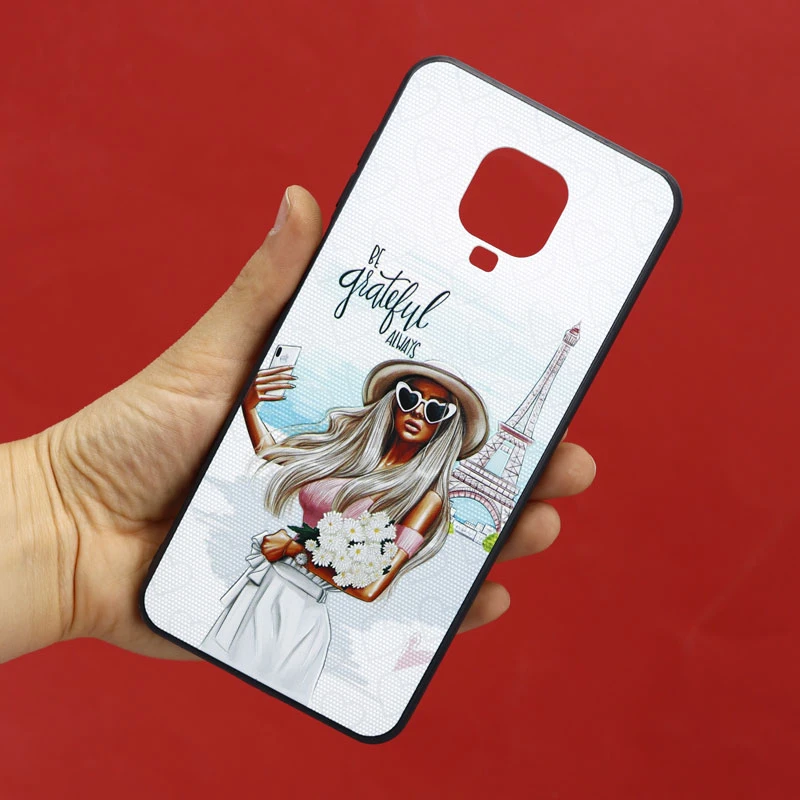 قاب طرحدار + پاپ سوکت Xiaomi Redmi Note 9 Pro کد4 سری B