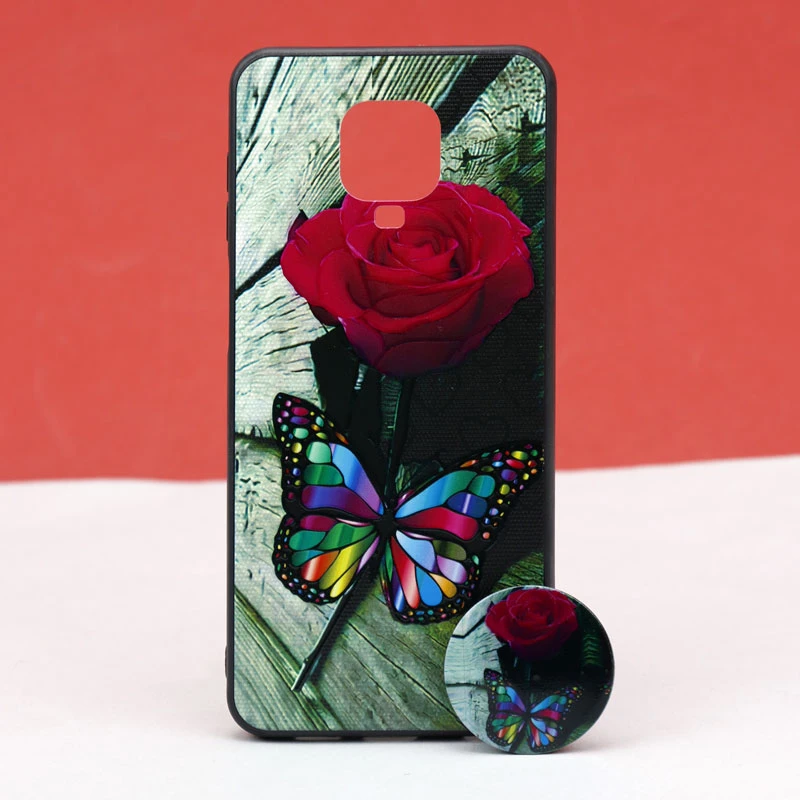 قاب طرحدار + پاپ سوکت Xiaomi Redmi Note 9 Pro کد7 سری B