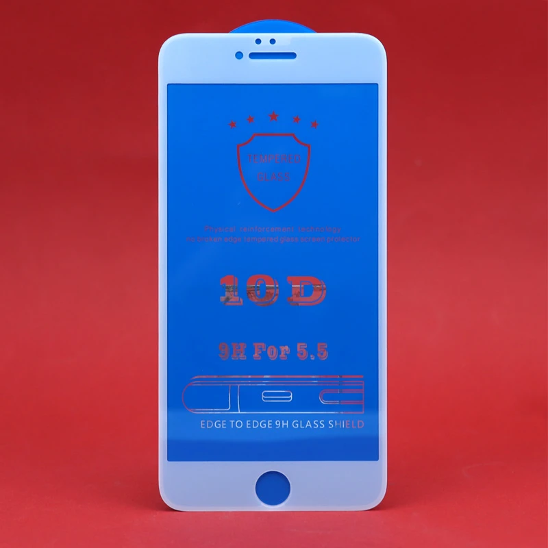 گلس تمام چسب iPhone 6 Plus 10D سفید