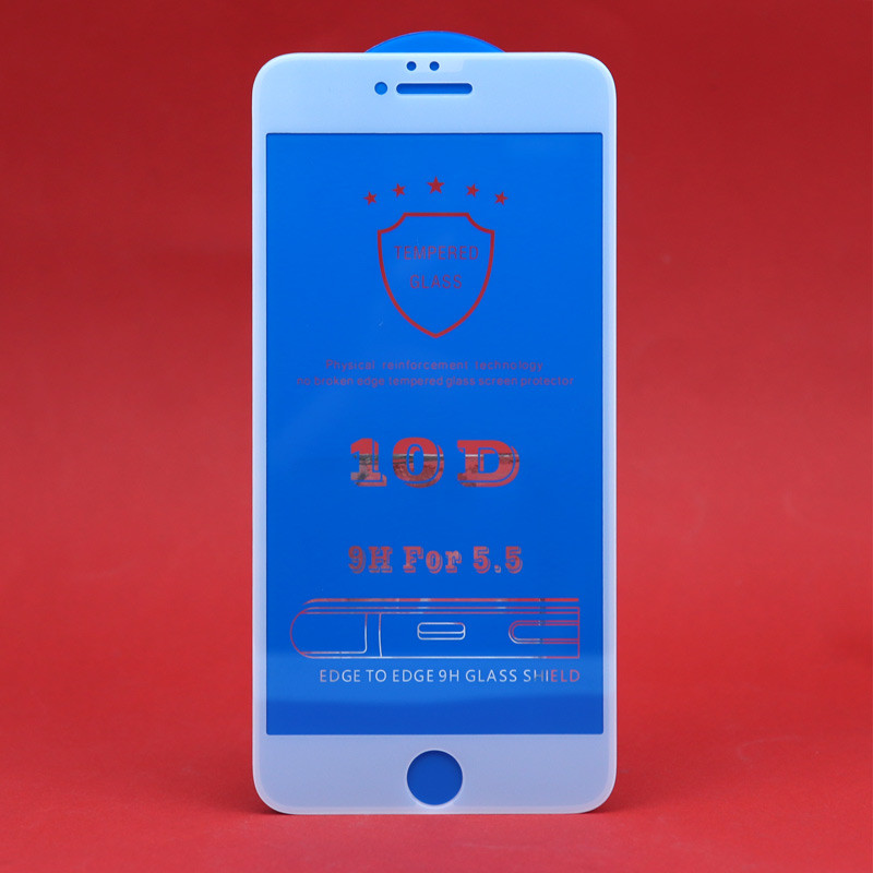 گلس تمام چسب iPhone 6 Plus 10D سفید