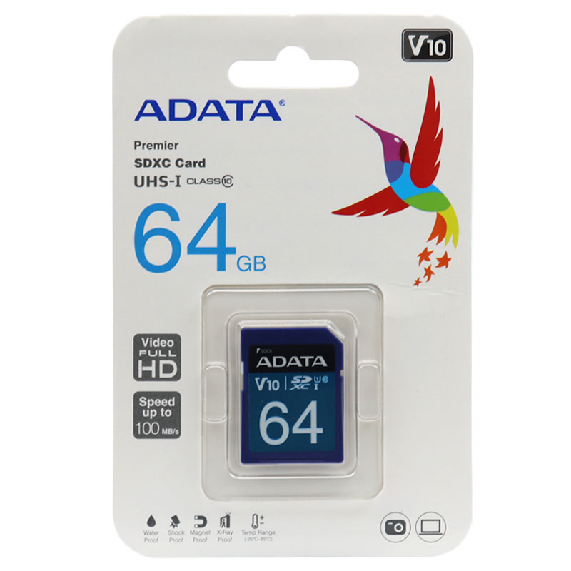 رم اس دی 64 گیگ ای دیتا ADATA Premier V10 C10 U1 100MB/s