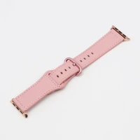 بند اپل واچ چرمی قفل سیلیکونی 42/44mm صورتی