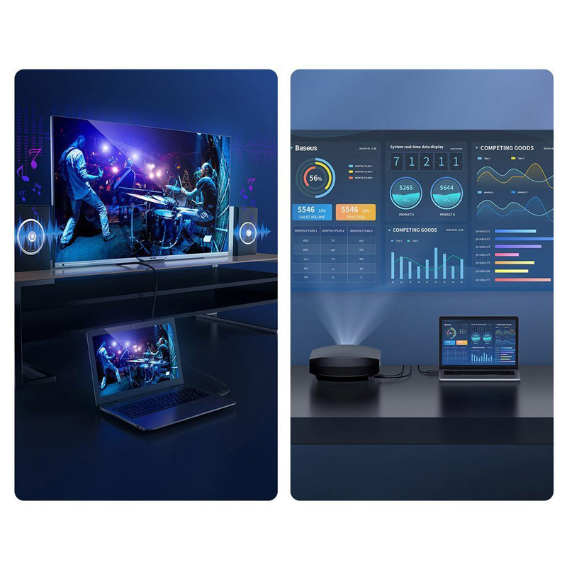 کابل Baseus High Definition Series CAKGQ-A01 HDR 4K HDMI 1m