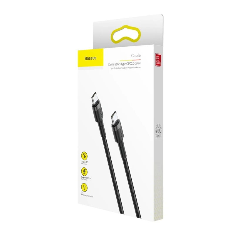 کابل تبدیل فست شارژ Baseus Cafule Series CATKLF-H QC3 Type-C To Type-C 2m