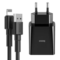 شارژر دیواری Baseus Speed Mini Dual U TZCCFS-R + کابل آیفونی