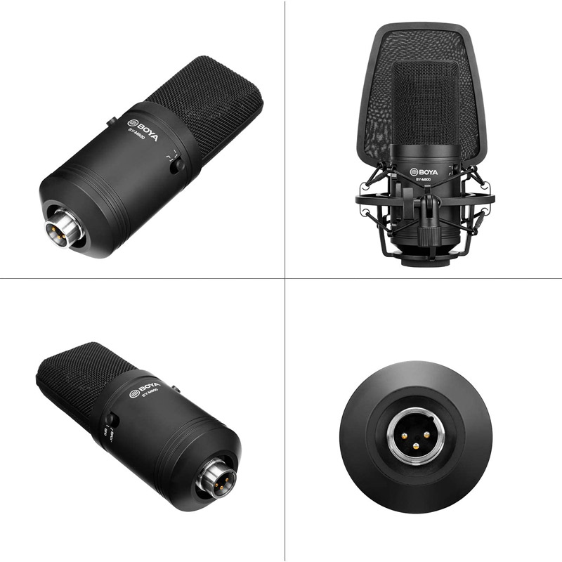 میکروفون کندانسور Boya BY-M800 + پاپ فیلتر