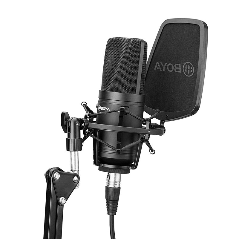 میکروفون کندانسور Boya BY-M800 + پاپ فیلتر