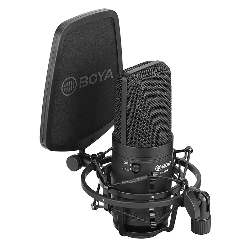 میکروفون کندانسور Boya BY-M800 + پاپ فیلتر