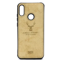 قاب چرمی طرح گوزن Huawei Y6 2019 خاکی
