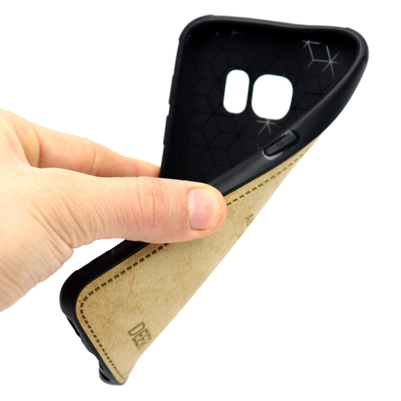 قاب چرمی طرح گوزن Samsung S7 خاکی