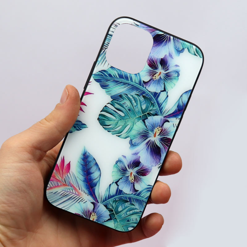 قاب پشت گلسی طرح گل iPhone 12 Mini