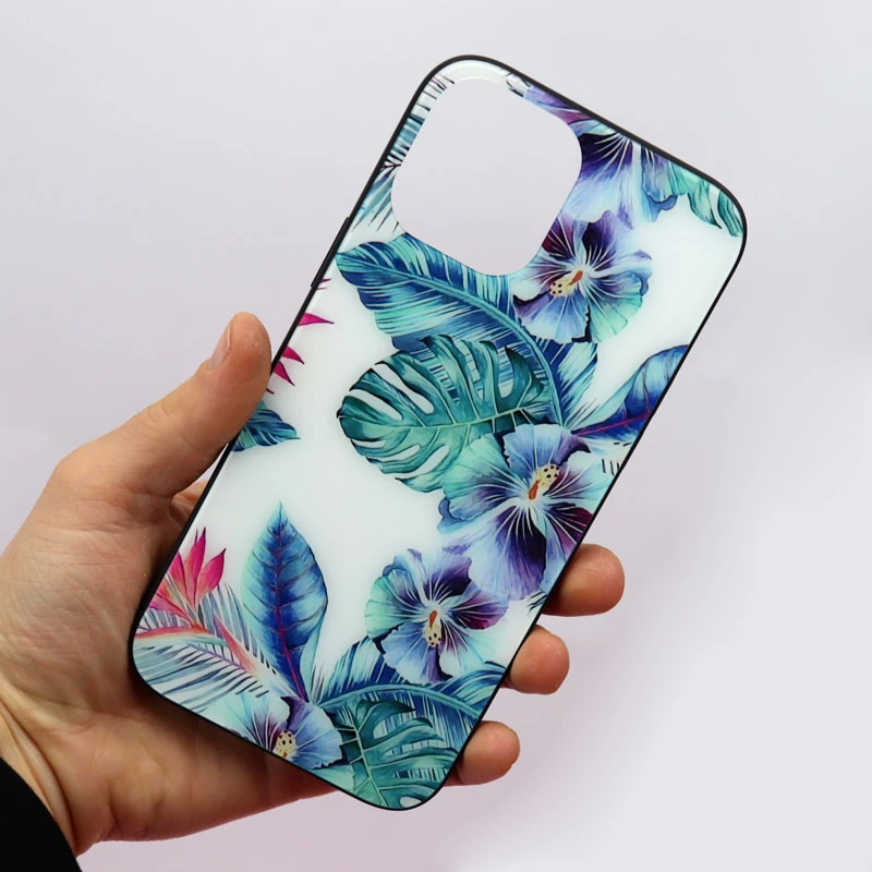 قاب پشت گلسی طرح گل iPhone 12 Pro Max