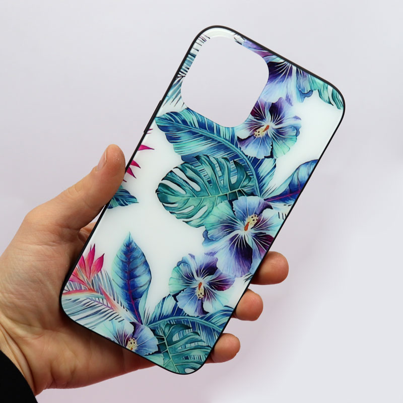 قاب پشت گلسی طرح گل iPhone 12 Pro Max