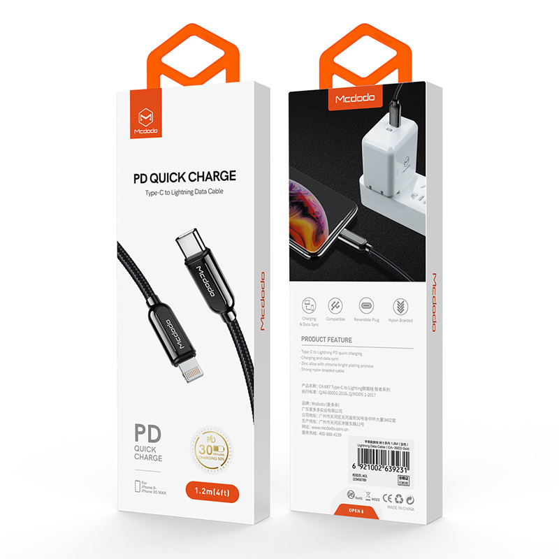 کابل تبدیل فست شارژ Mcdodo CA-6870 Type-C To Lightning 1.2m