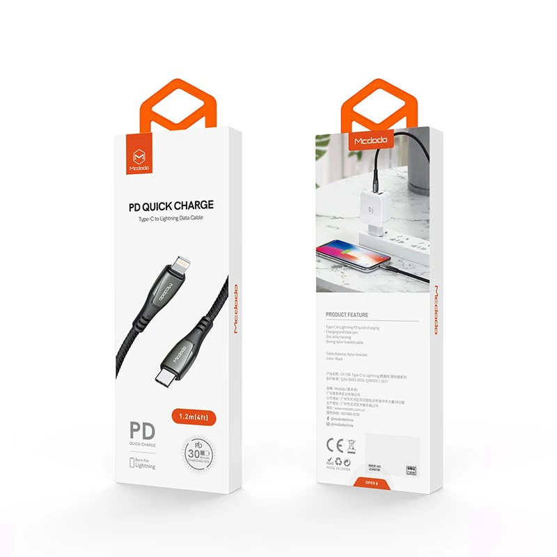 کابل تبدیل فست شارژ Mcdodo CA-7080 Type-C To Lightning 1.2m