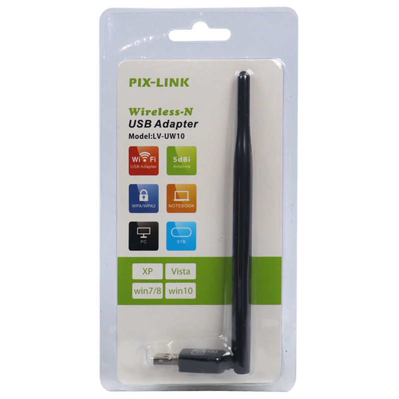 کارت شبکه بی سیم آنتن دار Pix-Link LV-UW10 150Mbps