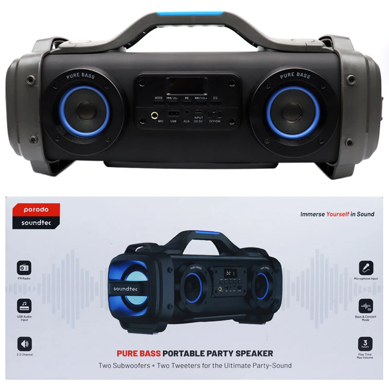اسپیکر بلوتوثی فلش خور Prodo Soundtec PD-PRTSPK-BK