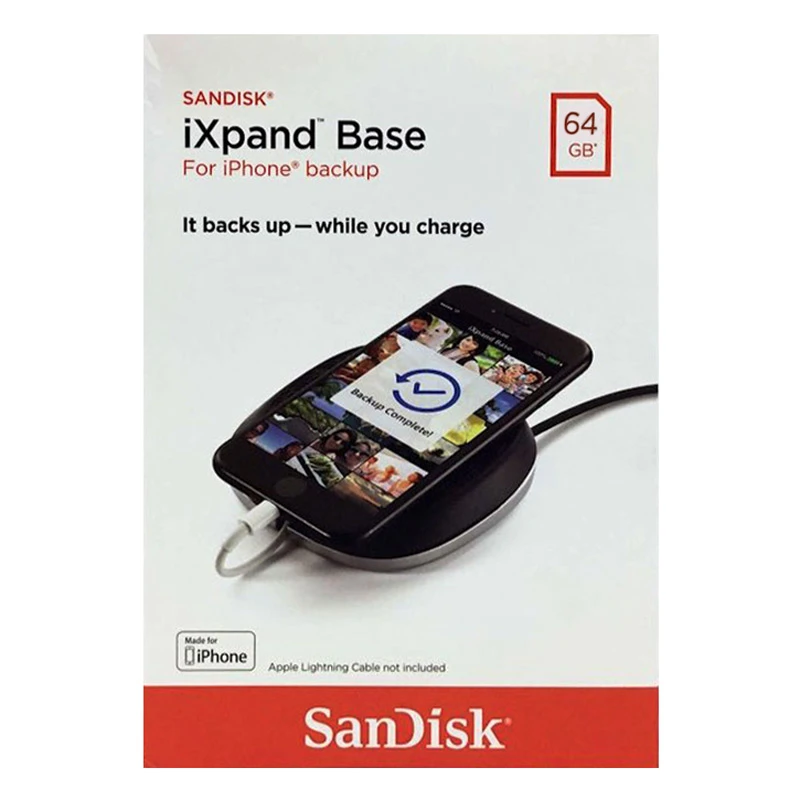 شارژر وایرلس آیفون SanDisk iXpand Base 64GB با قابلیت بکاپ