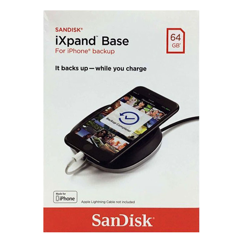 شارژر وایرلس آیفون SanDisk iXpand Base 64GB با قابلیت بکاپ