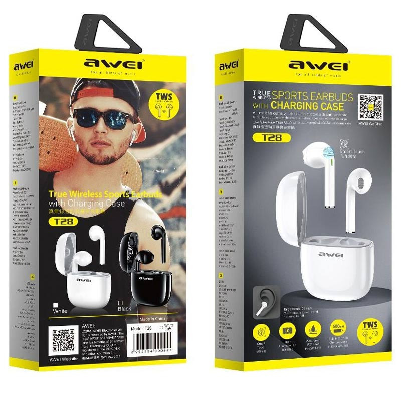 هندزفری بلوتوث دو تایی Awei Earbuds T28 TWS