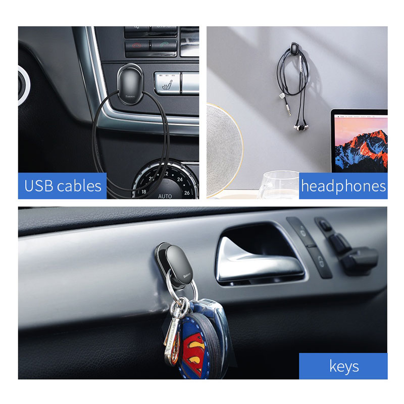 گیره نگهدارنده خودرو باسئوس Baseus Small Shell Vehicle Hook ACGGBK-01 پک 4 عددی