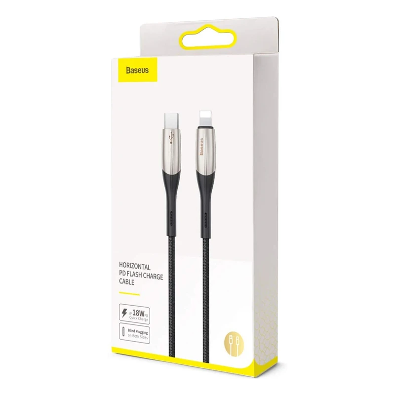 کابل تبدیل فست شارژ Baseus CATLSP-A01 QC3.0 Type-C to Lightning 50cm