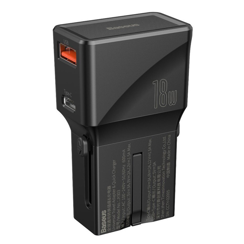 شارژر دیواری فست شارژ Baseus CCTY QC3 18W
