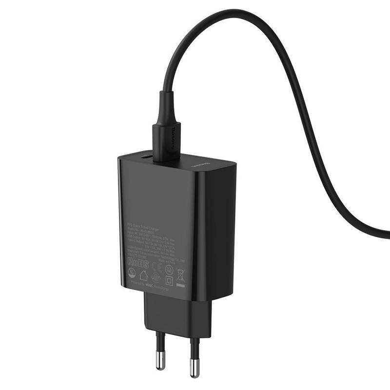 شارژر دیواری فست شارژ Baseus TZCCFS-H01 QC4 + کابل Type-C