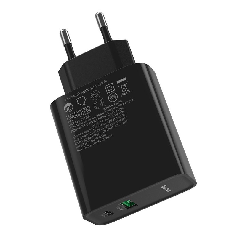 شارژر دیواری فست شارژ Baseus TZCCFS-H01 QC4 + کابل Type-C