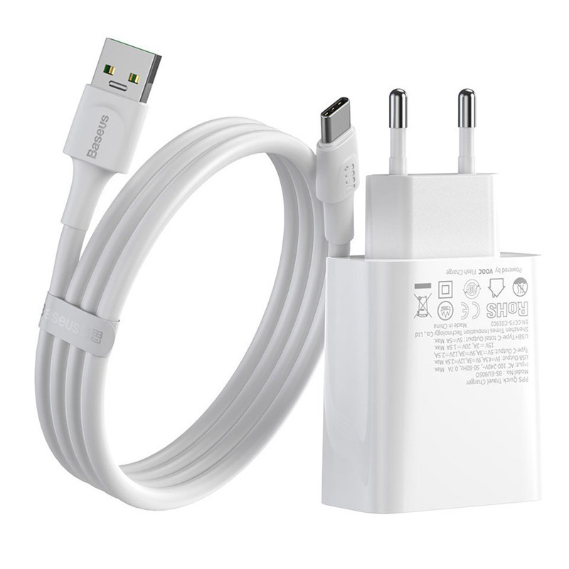 شارژر دیواری فست شارژ Baseus TZCCFS-H01 QC4 + کابل Type-C