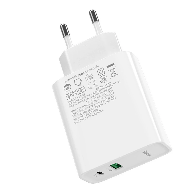 شارژر دیواری فست شارژ Baseus TZCCFS-H01 QC4 + کابل Type-C
