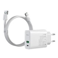 شارژر دیواری فست شارژ Baseus TZCCFS-H01 QC4 + کابل Type-C