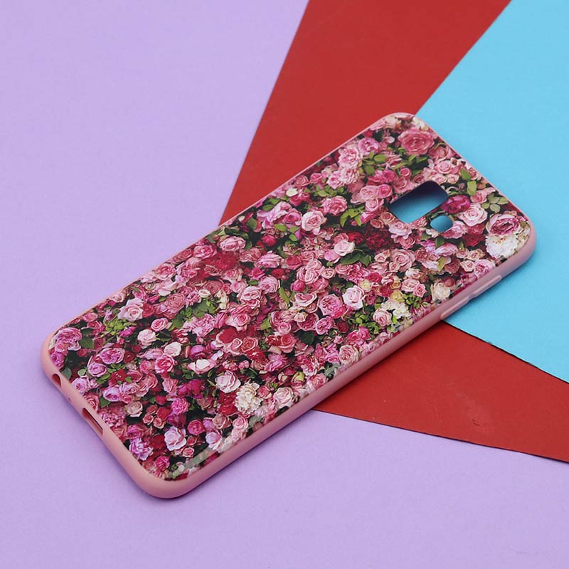 قاب فانتزی برجسته صورتی طرح گل سامسونگ J6 Plus