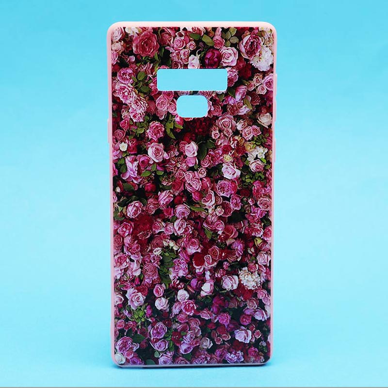 قاب فانتزی برجسته صورتی طرح گل سامسونگ Note 9