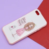 قاب فانتزی برجسته صورتی طرح دختر آیفون iPhone 5/5s