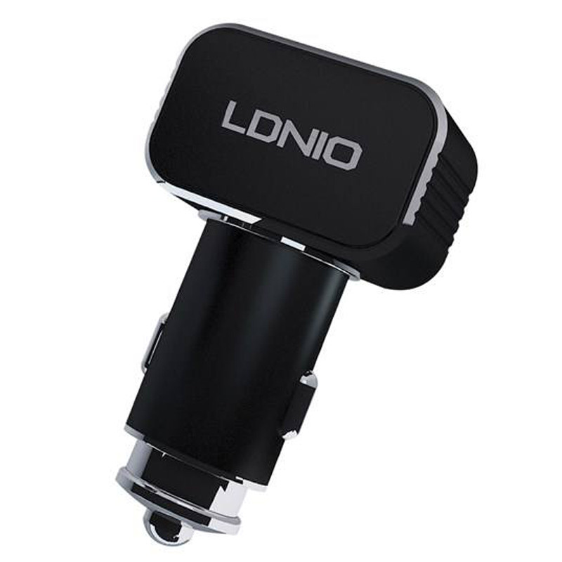 شارژر فندکی LDNIO C306 3.6A + کابل آیفونی