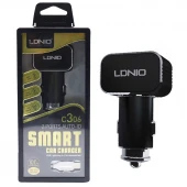 شارژر فندکی LDNIO C306 3.6A + کابل آیفونی