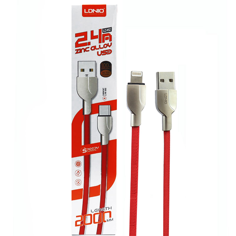 کابل آیفونی LDNIO LS412 2.4A 2m