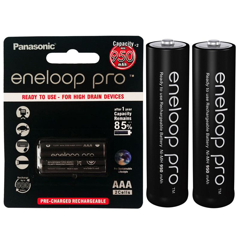 باتری نیم قلمی ۲تایی Panasonic Eneloop Pro HR03 1.2V AAA