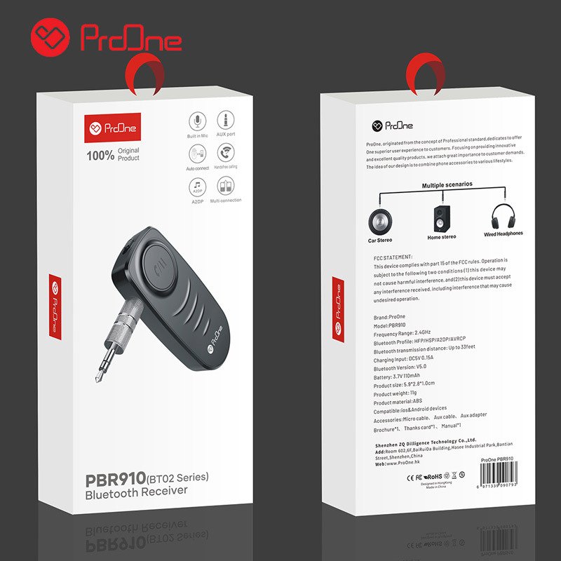 گیرنده بلوتوثی شارژی ProOne BT02 PBR910 AUX