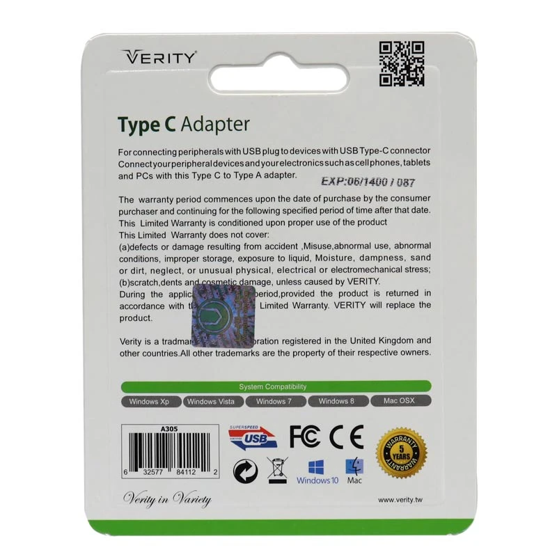 تبدیل Verity A305 OTG Type-C