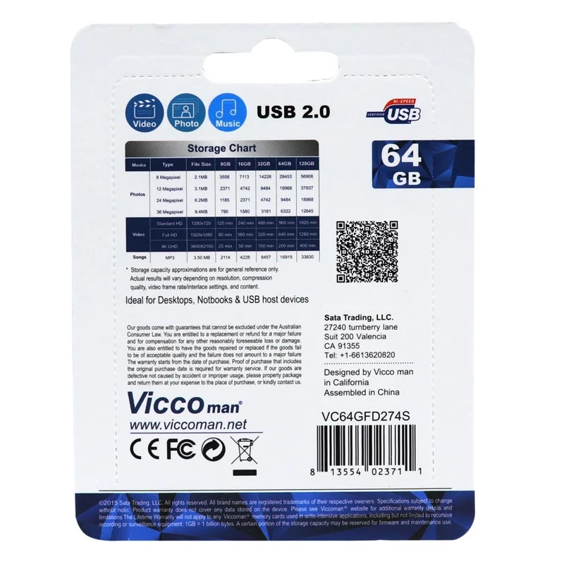 فلش 64 گیگ ویکومن ViccoMan VC274