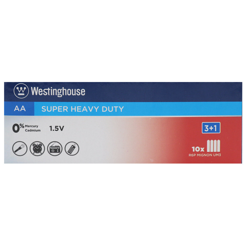 باتری چهارتایی قلمی WestingHouse Super Heavy Duty 1.5V AA بسته 40 عددی