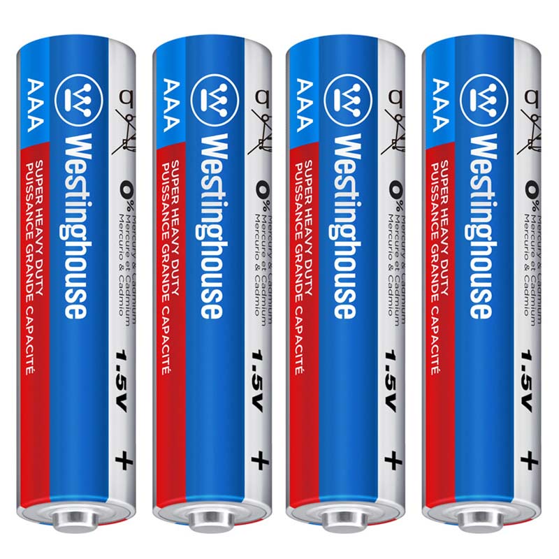 باتری چهارتایی نیم قلمی WestingHouse Super Heavy Duty 1.5V AAA بسته 40 عددی