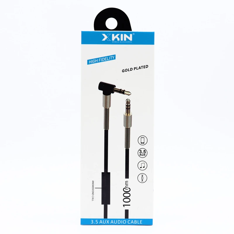کابل AUX ریموت دار XKIN AUX105 یکسر L طول 1 متر