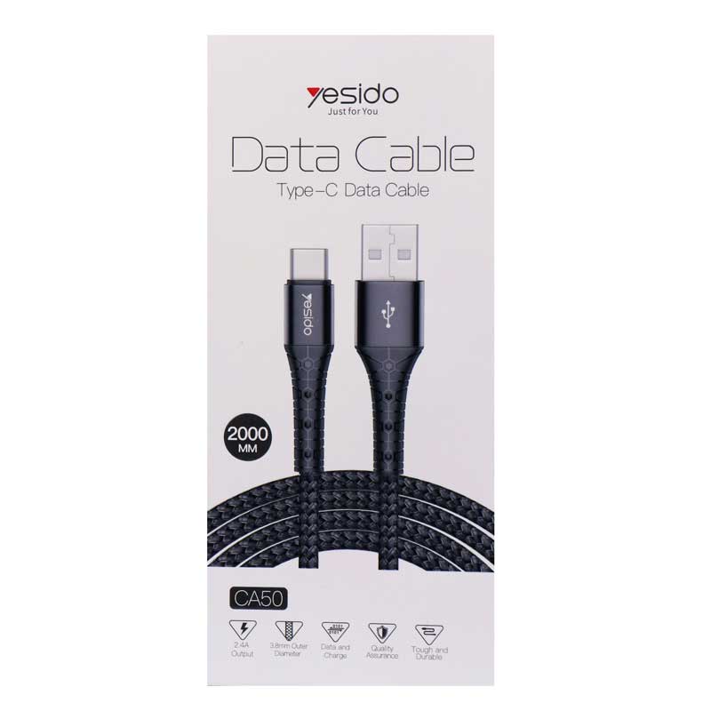 کابل Yesido CA50 2.4A 2m Type-C