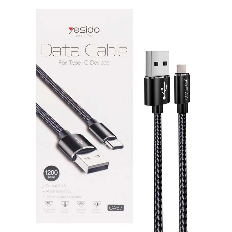 کابل Yesido CA57 2.4A 1.2m Type-C