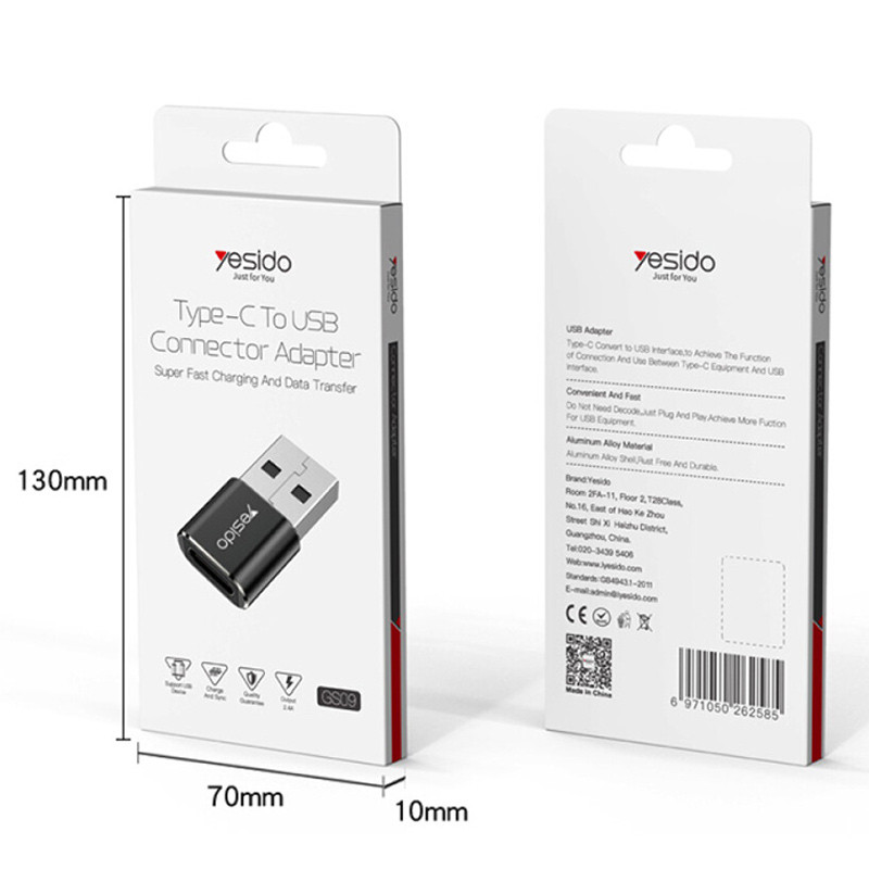 تبدیل Yesido GS09 Type-C To USB
